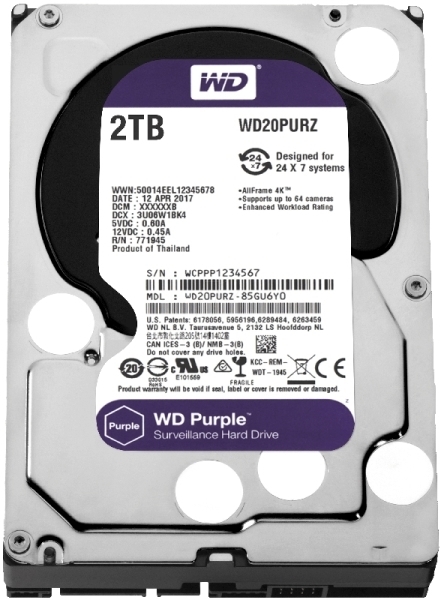 Εικόνα της HDD WD PURPLE 2TB/SATA11