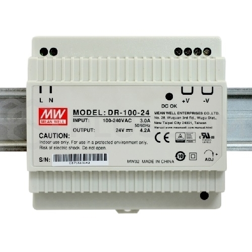 Εικόνα της DR-100-24 DR 24V/100,8W/4,2A DIN rail power supply units