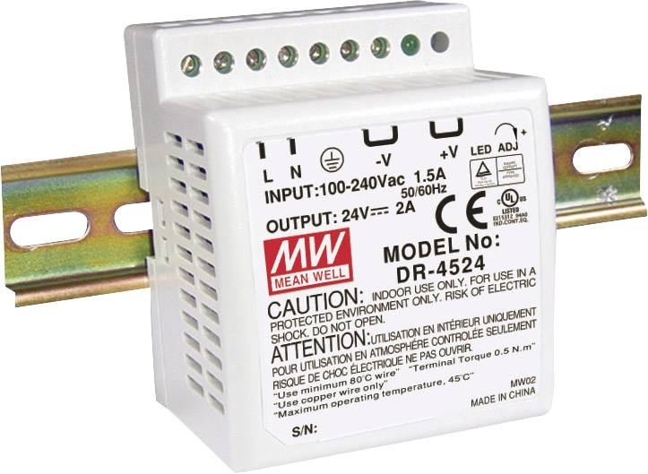 Εικόνα της DR-4524 DR 24V/48W/2A DIN rail power supply units