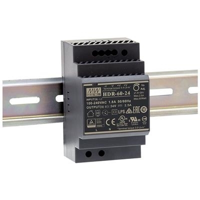 Εικόνα της HDR-60-12 Τροφοδοτικό ράγας AC-DC Ultra slim DIN είσοδος 85-264VAC έξοδος 12VDC στα 60W