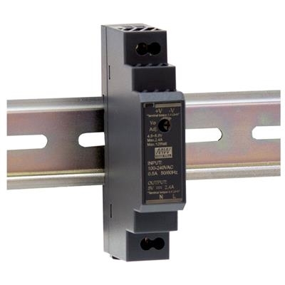 Εικόνα της HDR-15-24 Τροφοδοτικό ράγας AC-DC Ultra slim DIN είσοδος 85-264VAC έξοδος 24VDC 15W